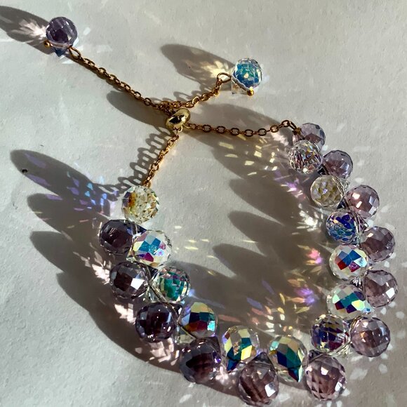 🆕 Multicolor Crystal Statement Bracelet Adjustable Elegant - Picture 8 of 10
